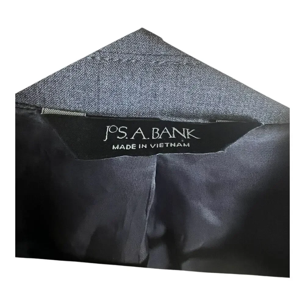 Jos. A. Bank Gray Wool Blazer Sport Coat 46 long Preppy Career Twee